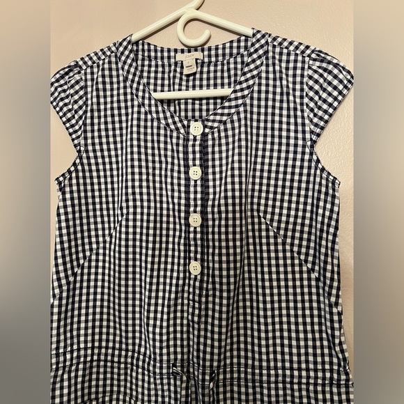J.Crew white and blue gingham short sleeve dress 100 % cotton size 2 - Picture 4 of 10
